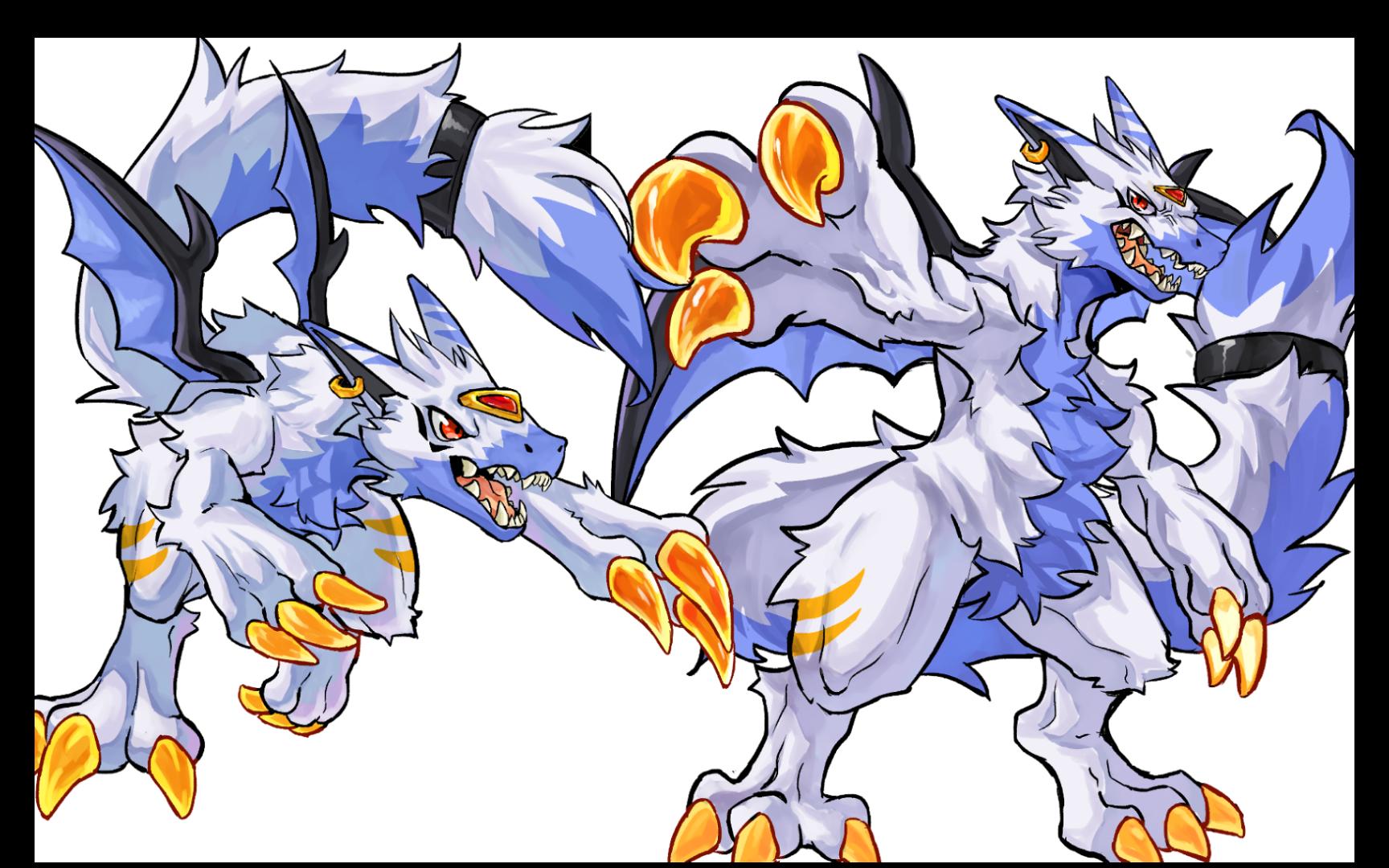 【数码兽稿件】原创数码兽多路兽绘画过程