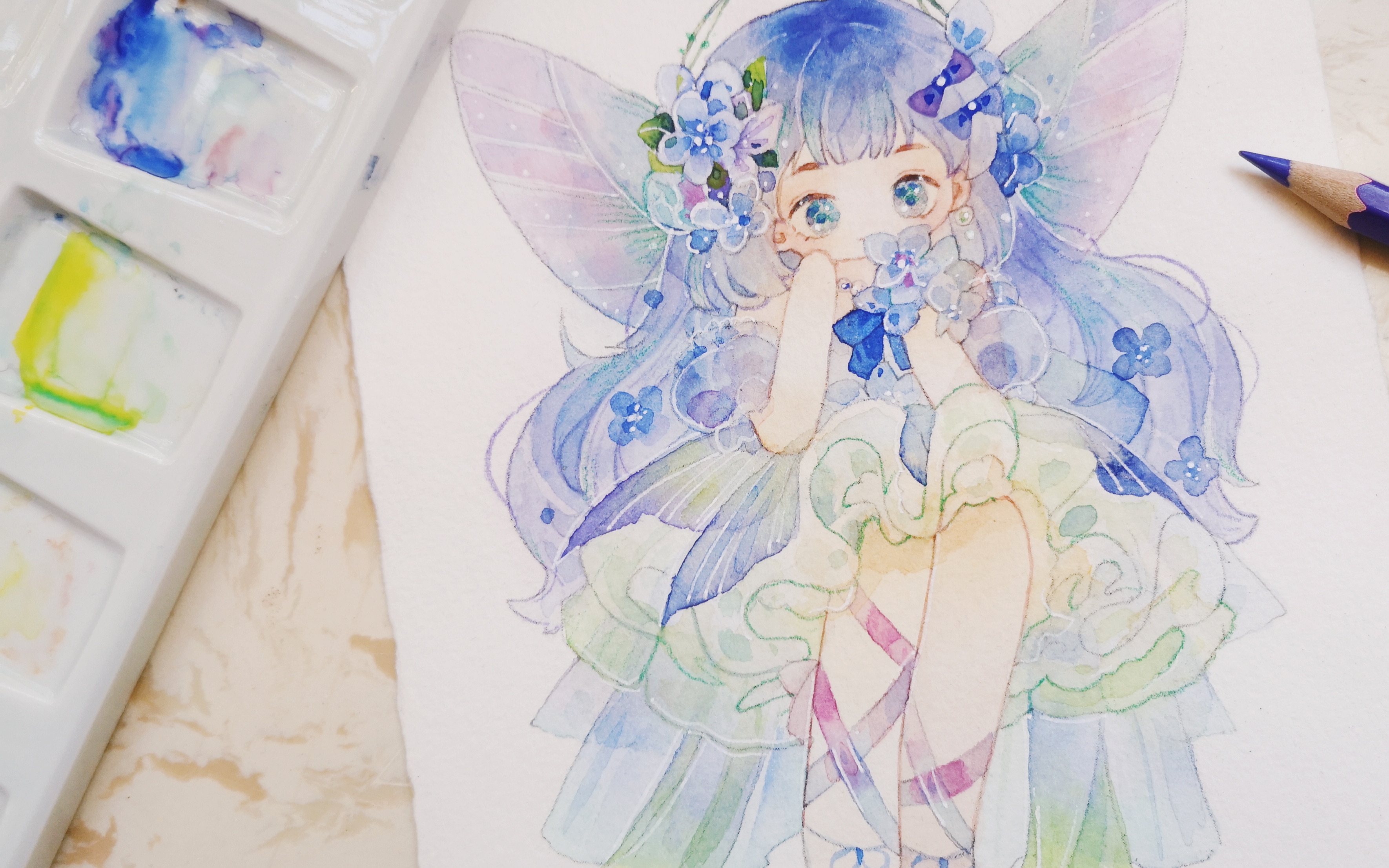 活动作品水彩小精灵过程