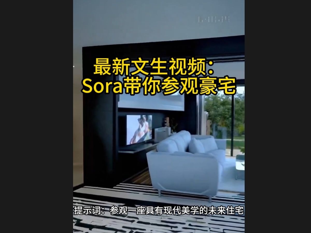 3月8日Sora最新文生视频: Sora带你参观豪宅 | 提示词:参观一座具有现代美学的未来住宅 | 以后做房地产的老板们样板间都不需要准备了哔哩哔哩bilibili