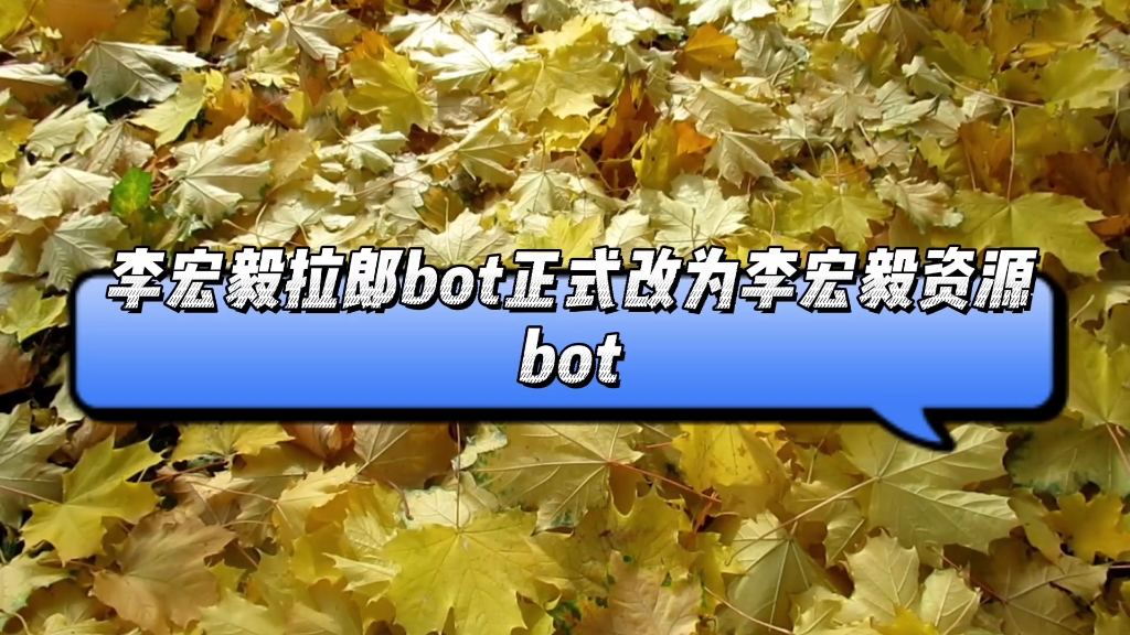 李宏毅拉郎bot正式改为李宏毅资源bot