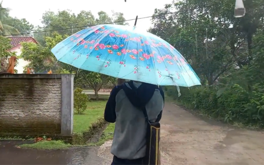 [图]雨越大伞越花