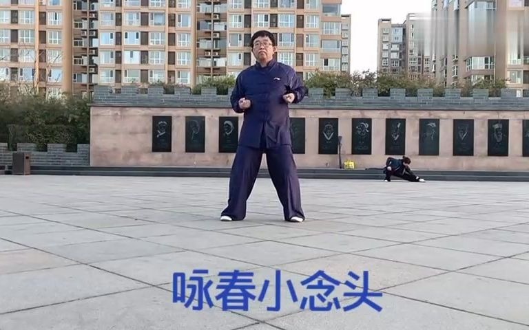 [图]武术爱好者晨练传统武术咏春拳初级套路小念头教学！