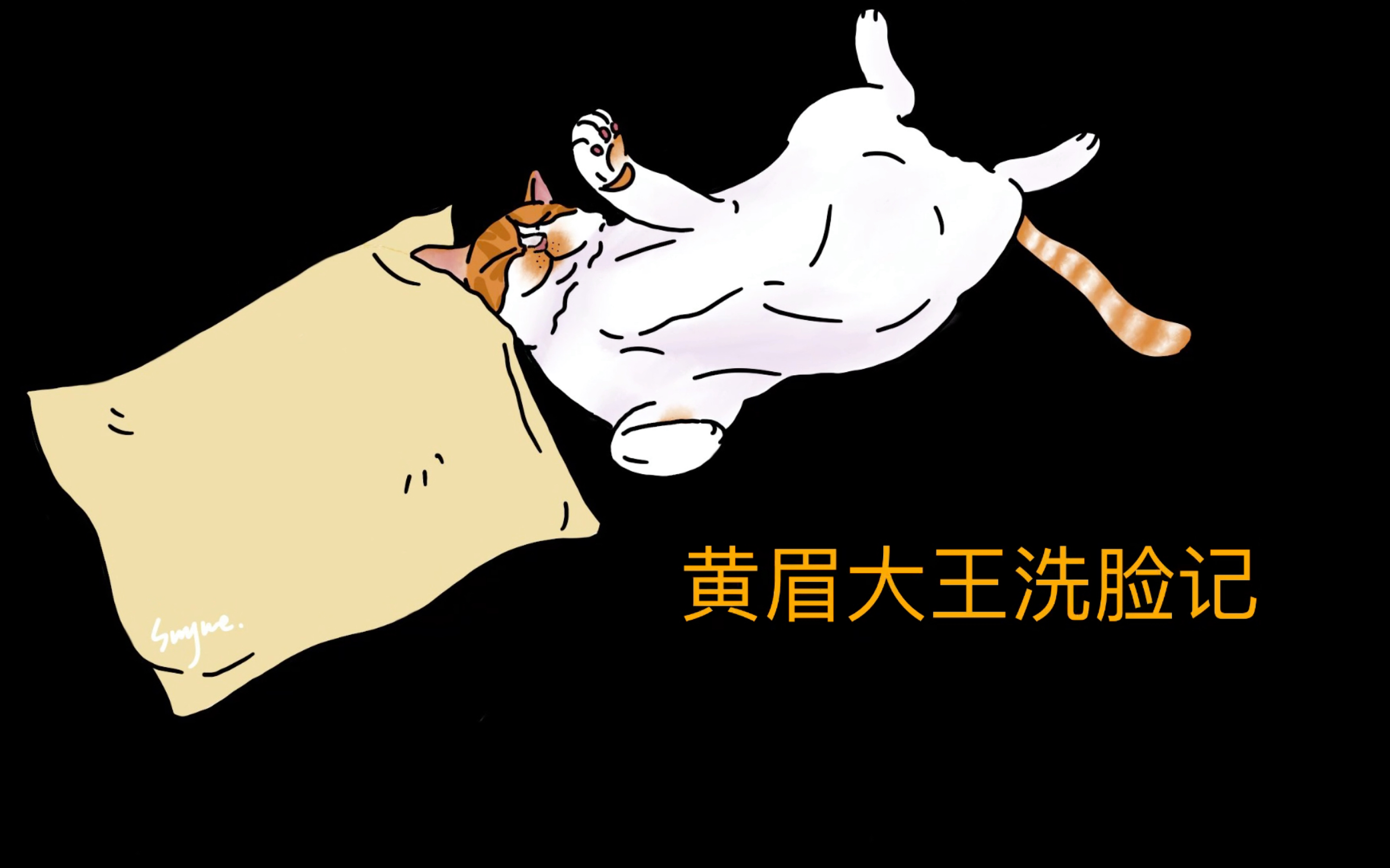 橘猪洗脸可爱无边