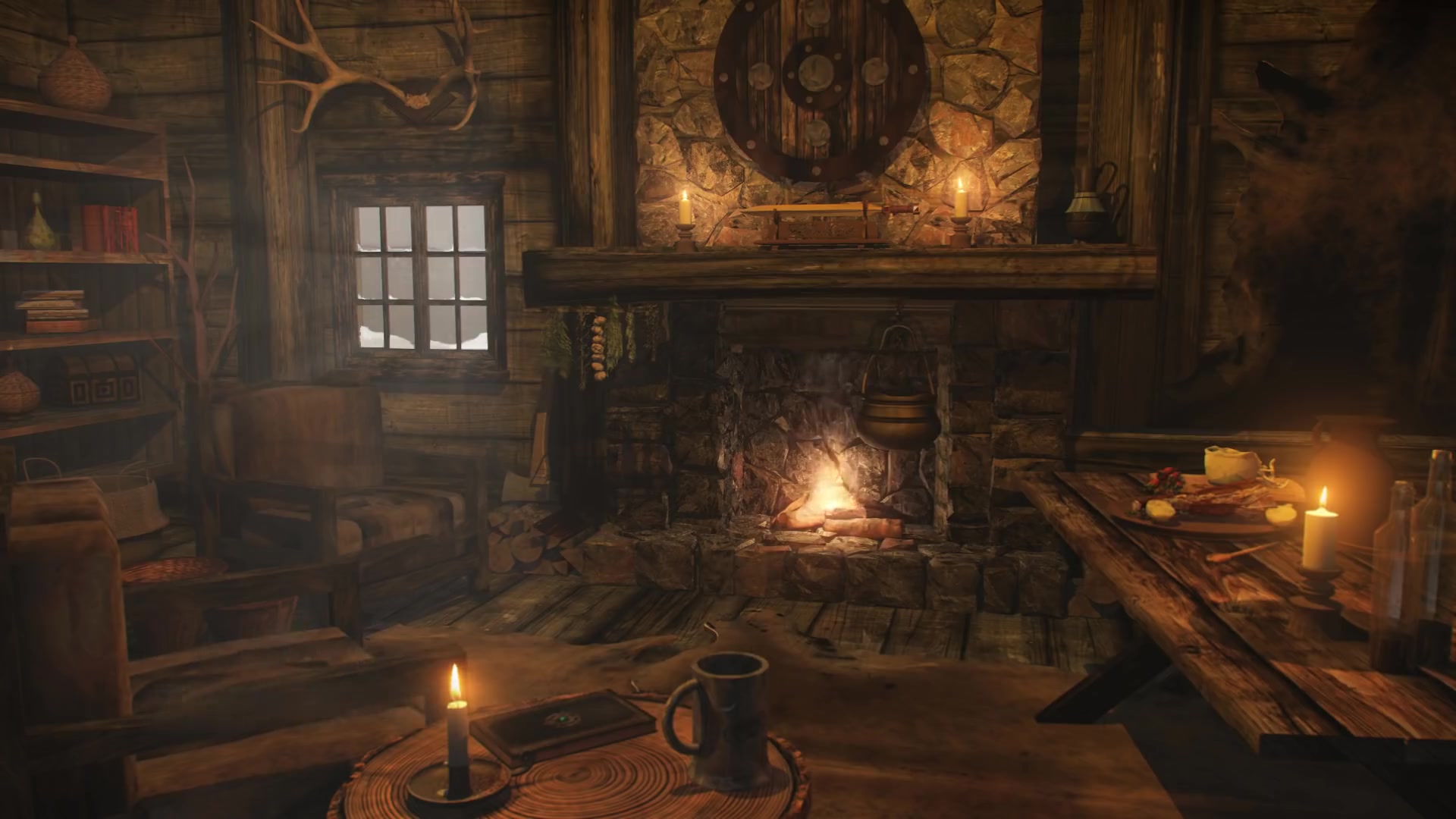 2小时 中世纪小屋 烤火声 风声呼啸声 _哔哩哔哩 (゜-゜)つロ 干杯