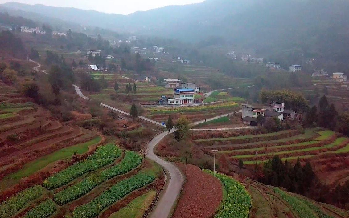 春雨过后的四川山区农村,散发着泥土的清香,优美的山村让人喜爱