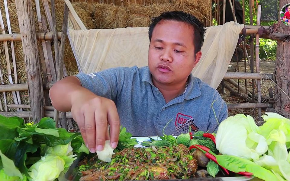 [hagna]泰国吃播-大虾米,香蕉,苦瓜,还有凉爽的气氛,超赞的