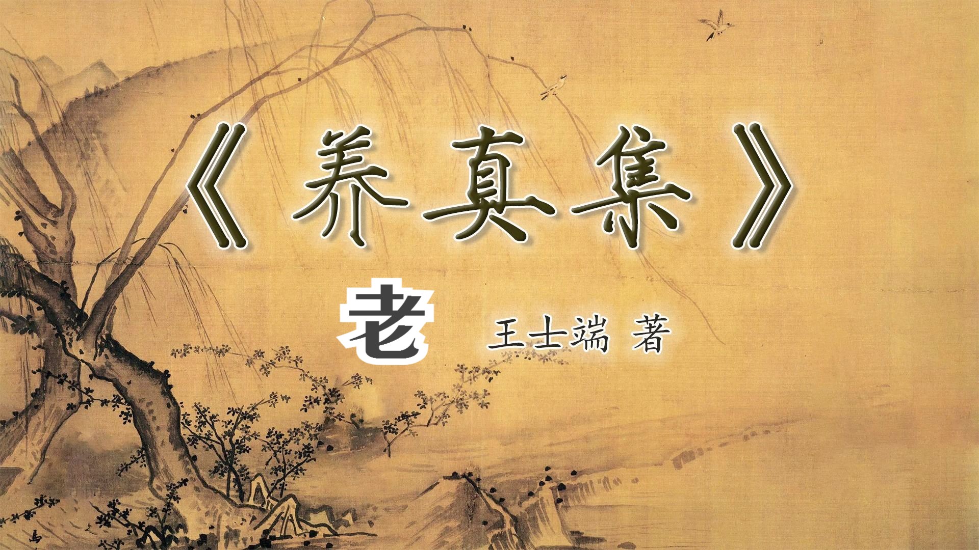 【 养 真 集 】其五《老》—— 王士端•著哔哩哔哩bilibili