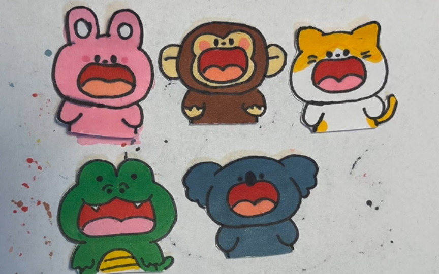 【写写画画】671 剪剪大嘴巴小动物贴贴