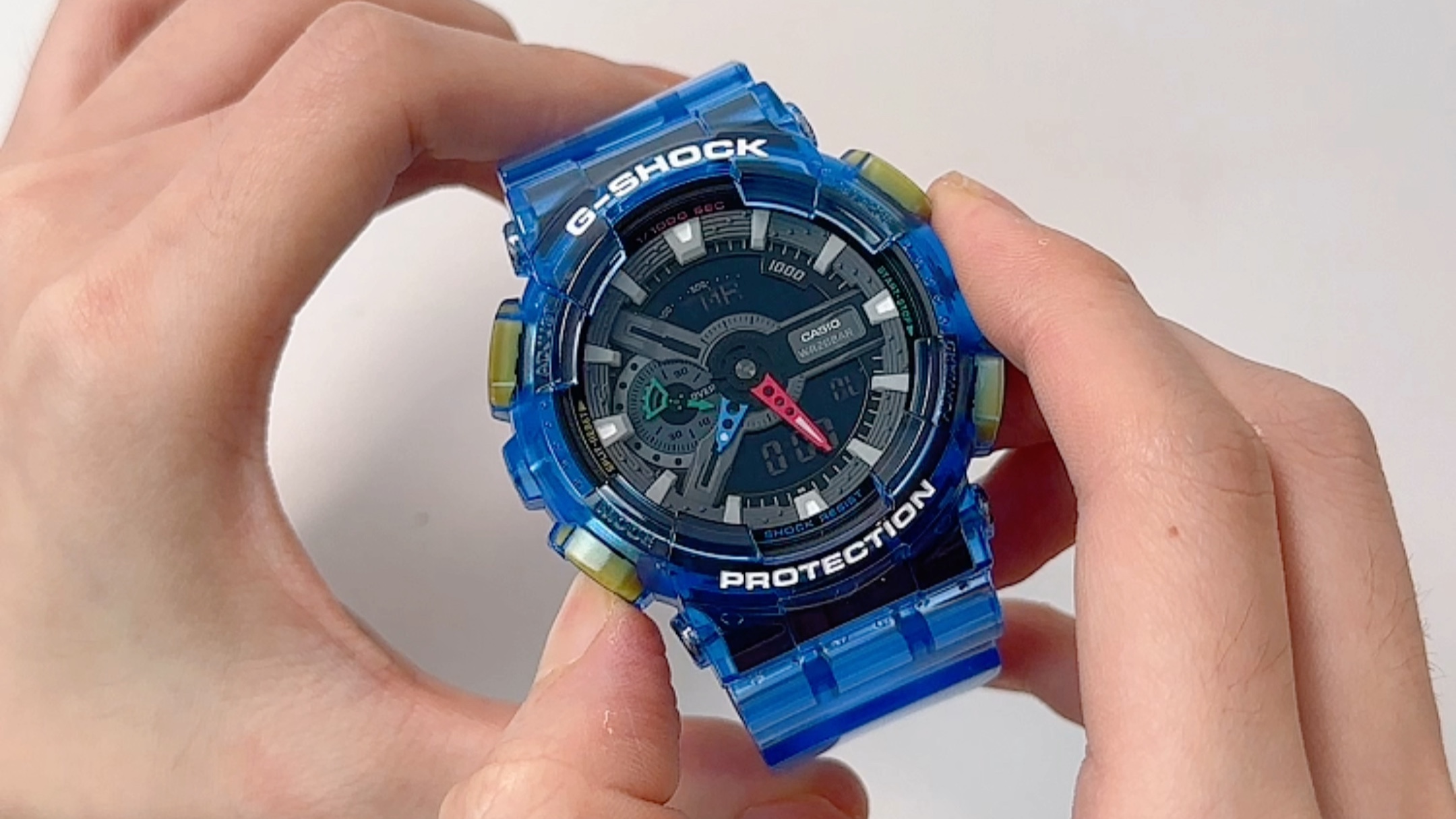 卡西欧新款g-shock 冰川蓝 ga-110jt-2a 外观及功能展示