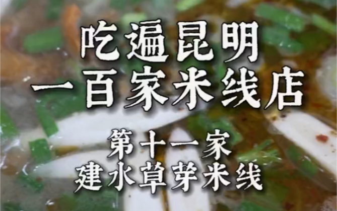 吃遍昆明100家米线店NO.11建水草芽米线哔哩哔哩bilibili