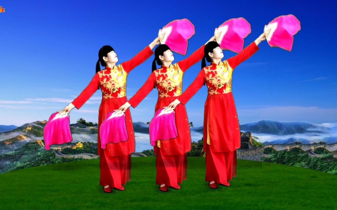 扇子舞中国红一等奖图片