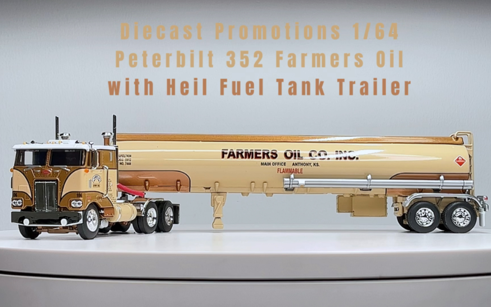 【1/64美式重卡】dcp 彼得比尔特352 配航空燃油罐挂 农民油公司