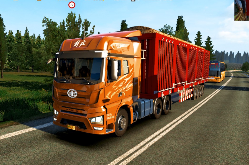 【欧洲卡车模拟2】国产一汽解放j7俄罗斯运输100吨煤炭