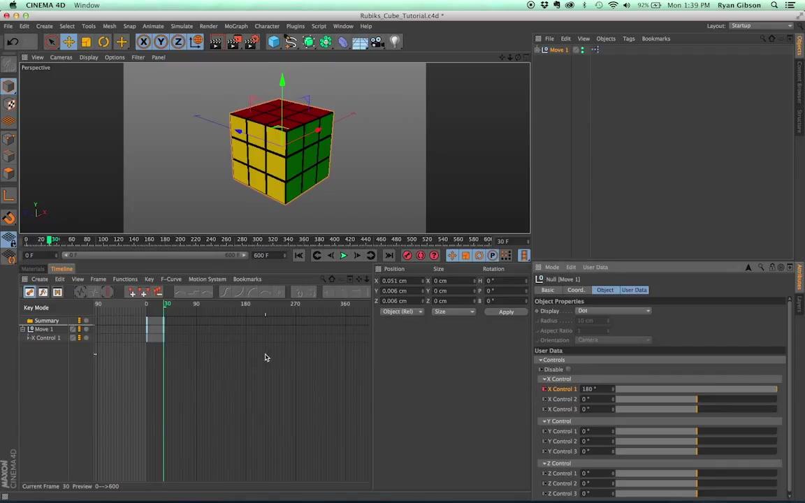 [图]C4D可控魔方制作教程Tutorial Cinema 4D Rubiks Cube Rig