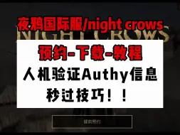 Download Video: 夜鸦国际服预约 Authy人机验证秒过技巧！如何绑定游戏账号