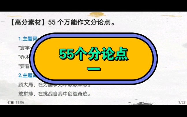 [图]【作文素材】【55个分论点】一