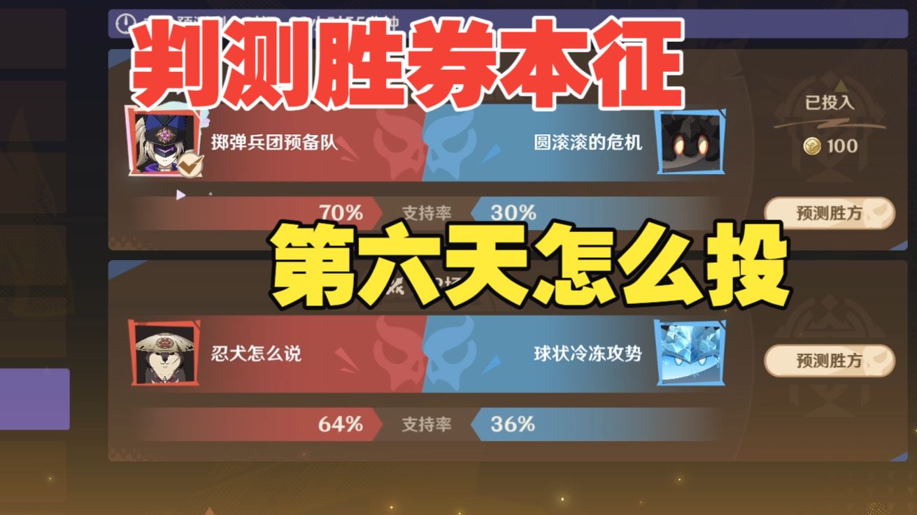 「判测胜券本征」day5复盘,第六天攻略,怎么投比较好?