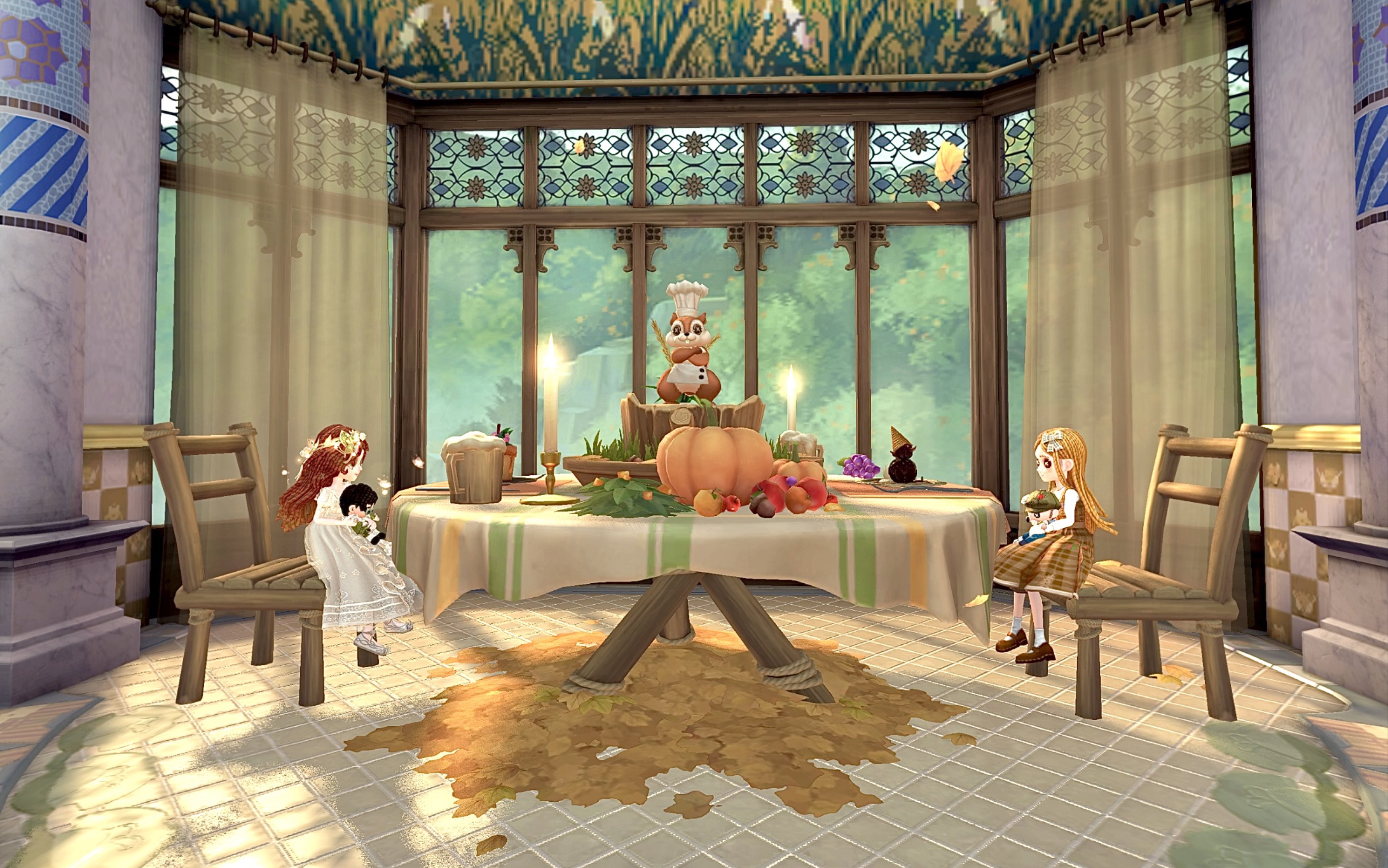 【第五人格归宿】稀世家具丰收晚宴的迷雾山庄装修分享