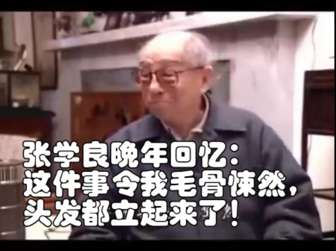 张学良晚年回忆:这件事令我毛骨悚然,头发都立起来了!哔哩哔哩bilibili