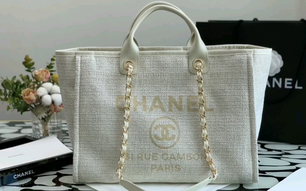 chanel香奈兒2021新色大號帆布沙灘包