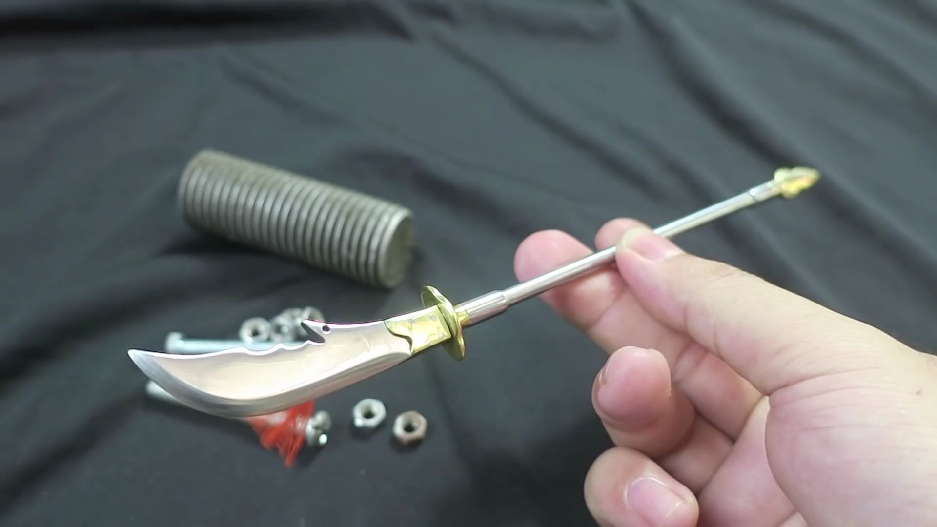 diy 从巨型不锈钢螺栓制作迷你关羽大刀