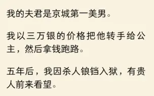 我的夫君是京城第一美男。我以三万银的价格把他转手给公主，然后拿钱跑路。五年后，我因杀人锒铛入狱，有贵人前来看望。