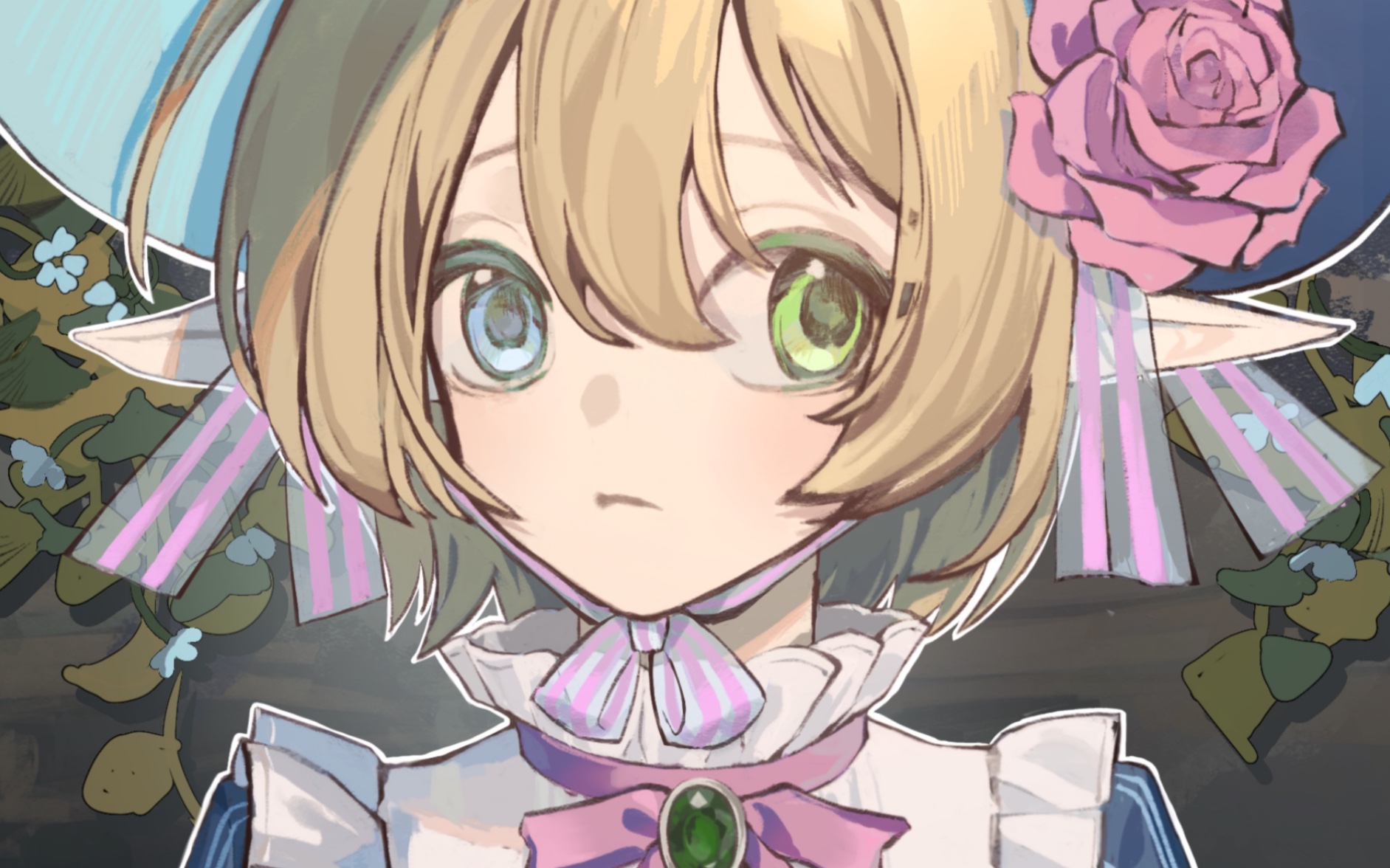 【绘画过程】和甜甜连麦的时候画的半精灵小女孩