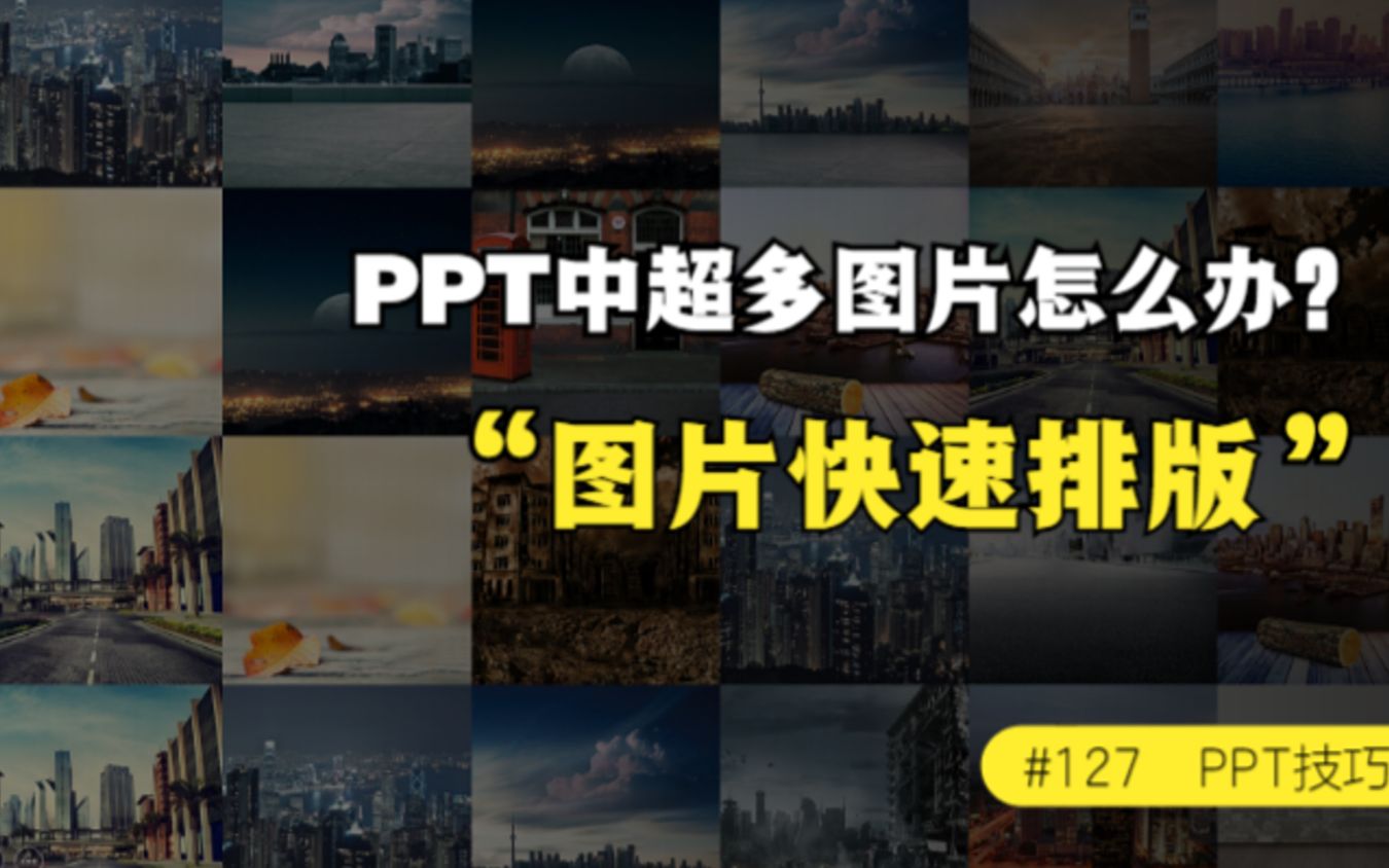 PPT中超多图片怎么办?教你一分钟进行图片排版,赶紧学起来.哔哩哔哩bilibili