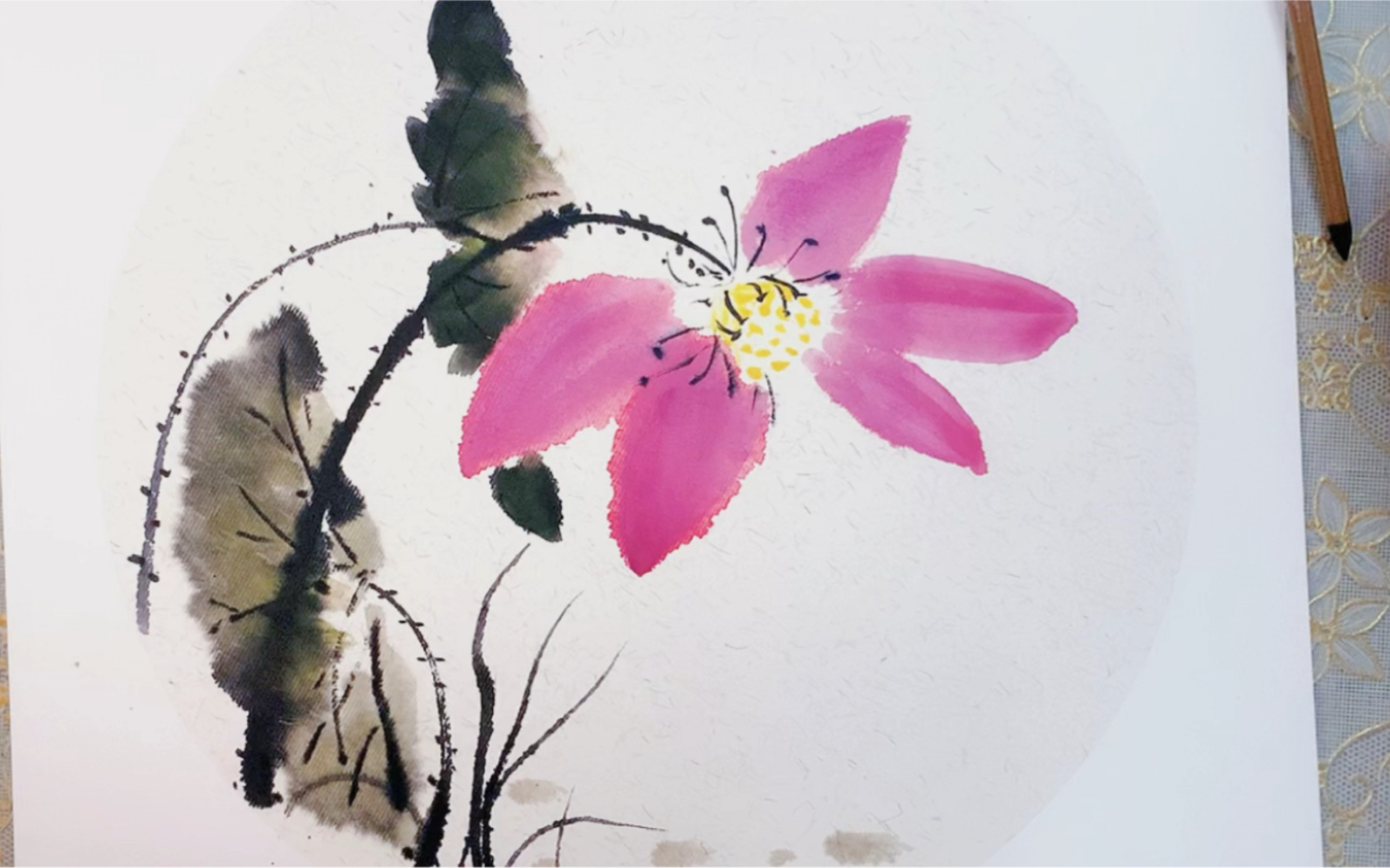 国画入门——荷花教程