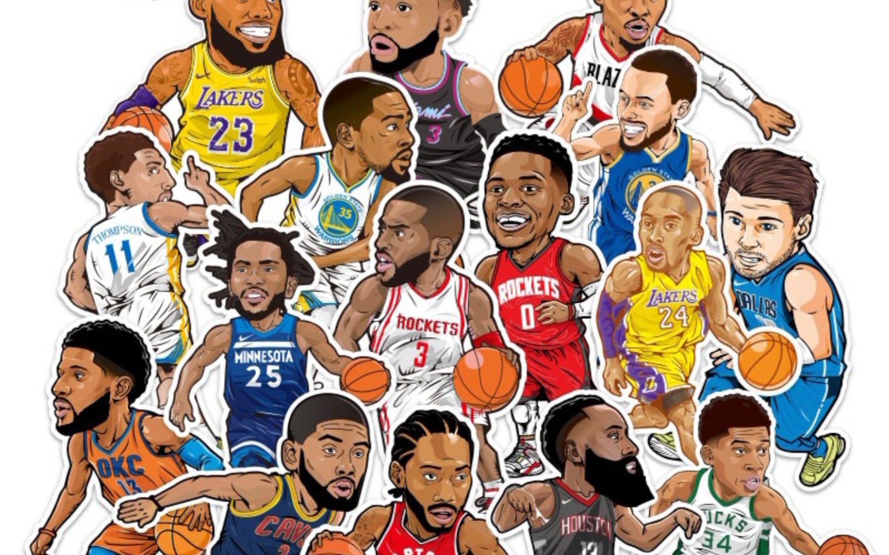 NBA全明星照片 漫画图片