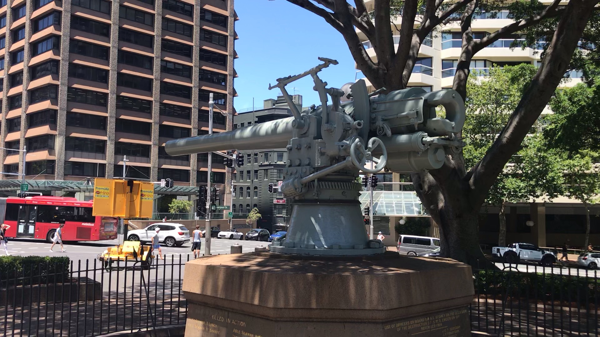 悉尼海德公园内展出的一战德制"埃姆登"号舰炮