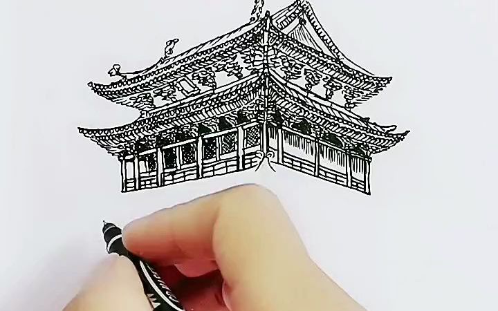 [图]古建筑手绘透视之美