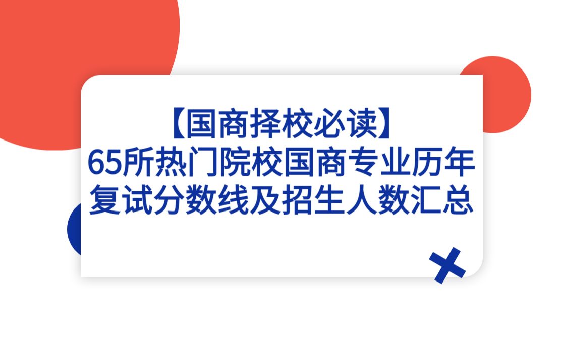 【国商择校必读】65所考研热门院校国际商务434历年复试分数线及录取人数统计哔哩哔哩bilibili