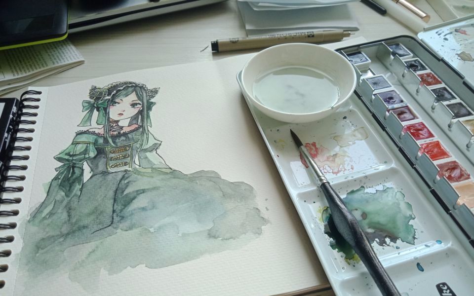 爱剪辑画一只绿魔女临摹