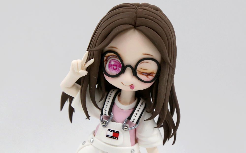 超轻粘土一只可爱的小姐姐真人q版超轻粘土手办