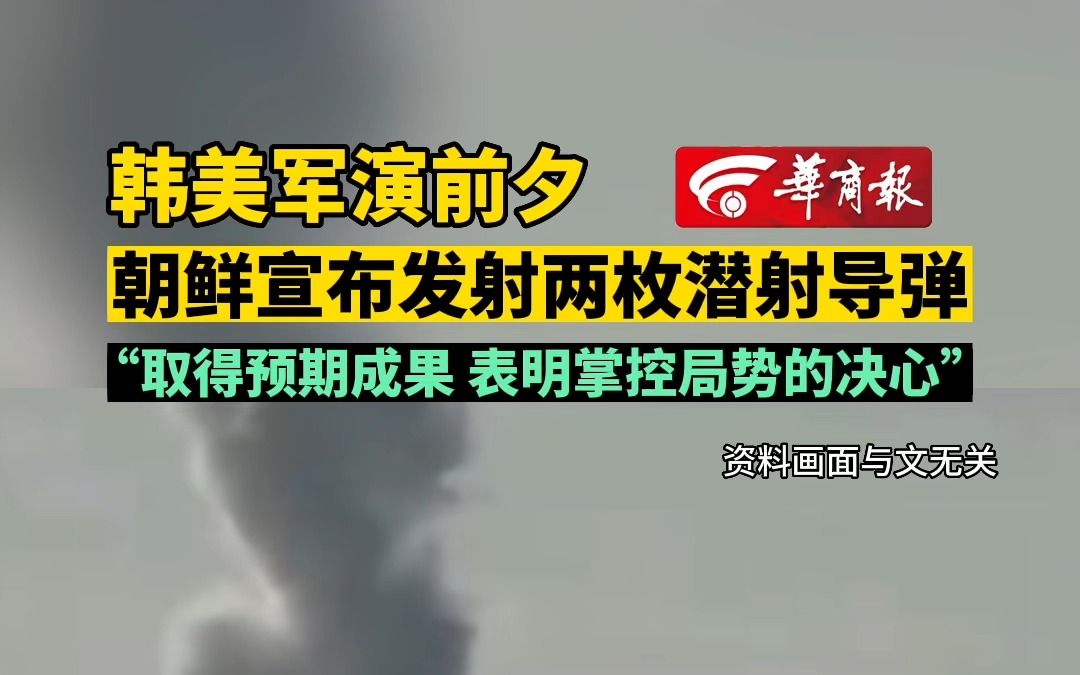 韩美军演前夕 朝鲜宣布发射两枚潜射导弹 “取得预期成果 表明掌控局势的决心”哔哩哔哩bilibili