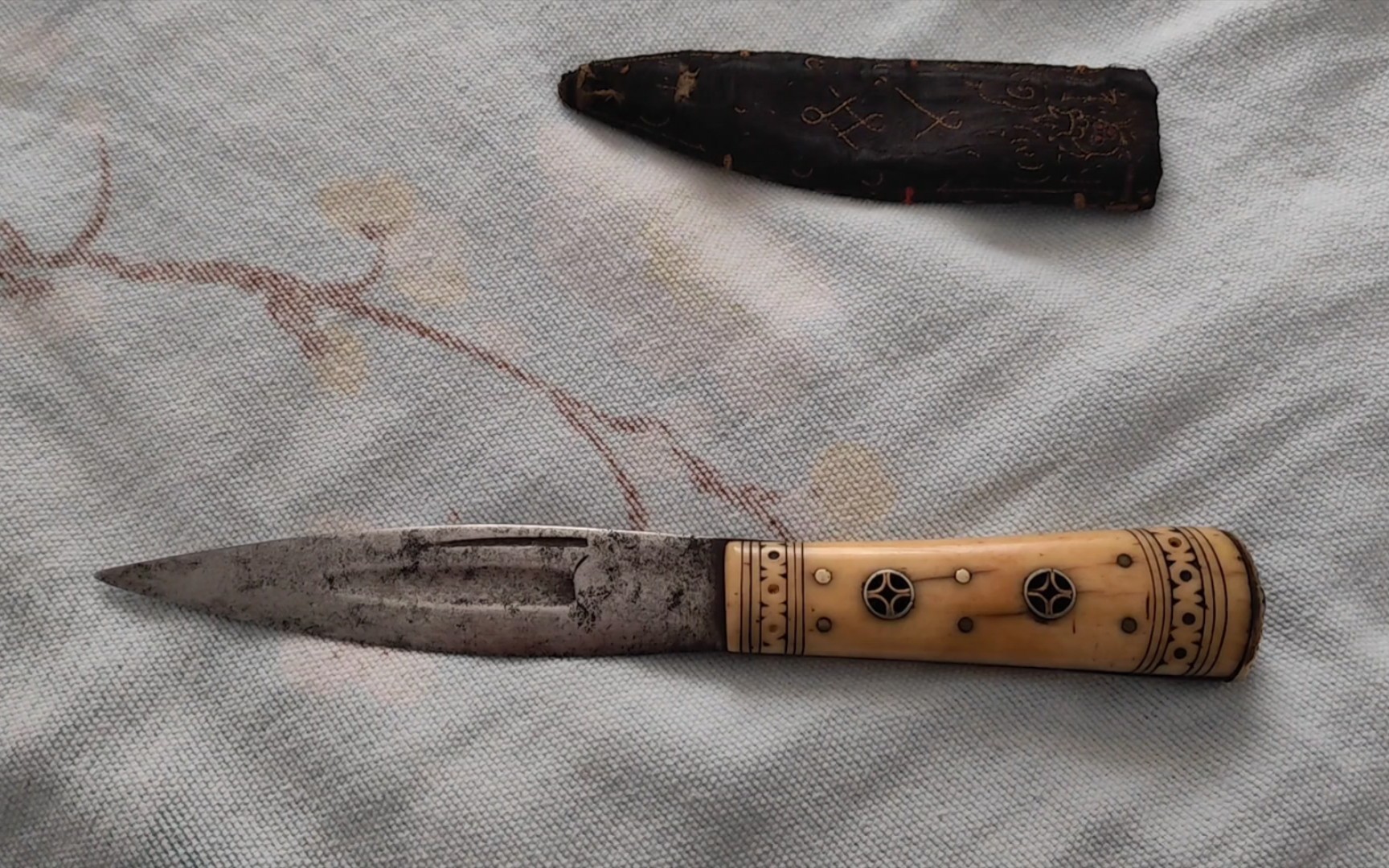 清代骨质柄极美小刀