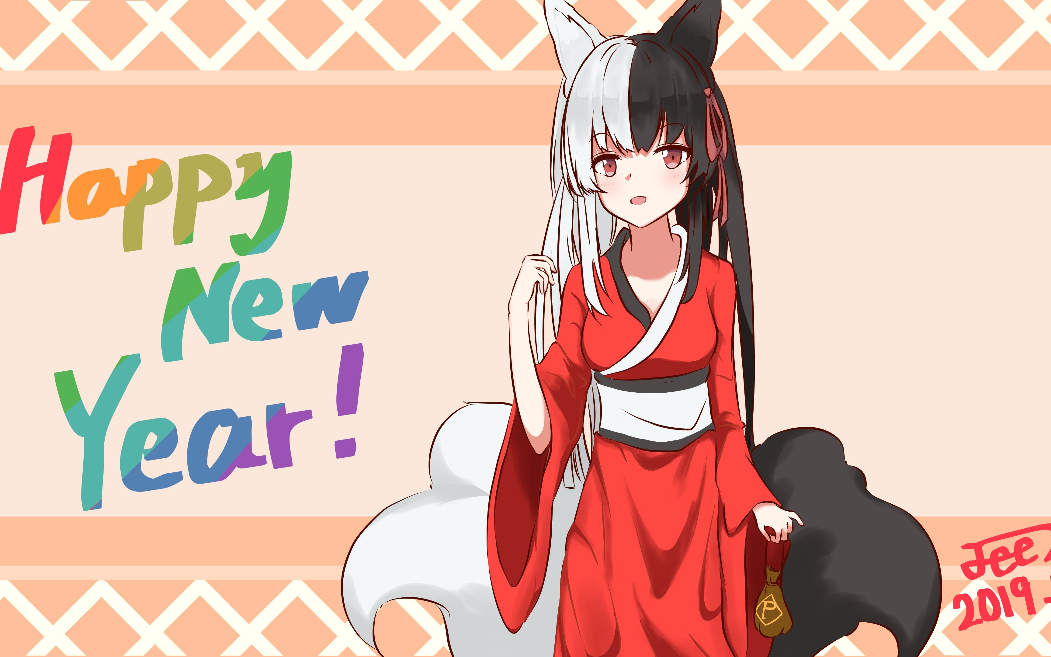 【试着画了下黑白角龙】给MANA的新年贺图哔哩哔哩bilibili