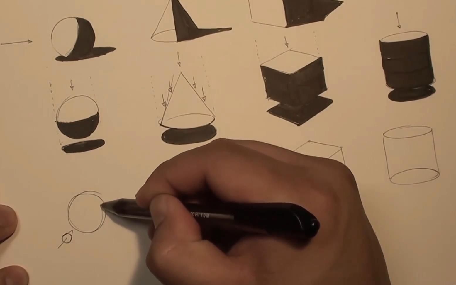 绘制阴影暗部 drawing - intro to brush pen part 1