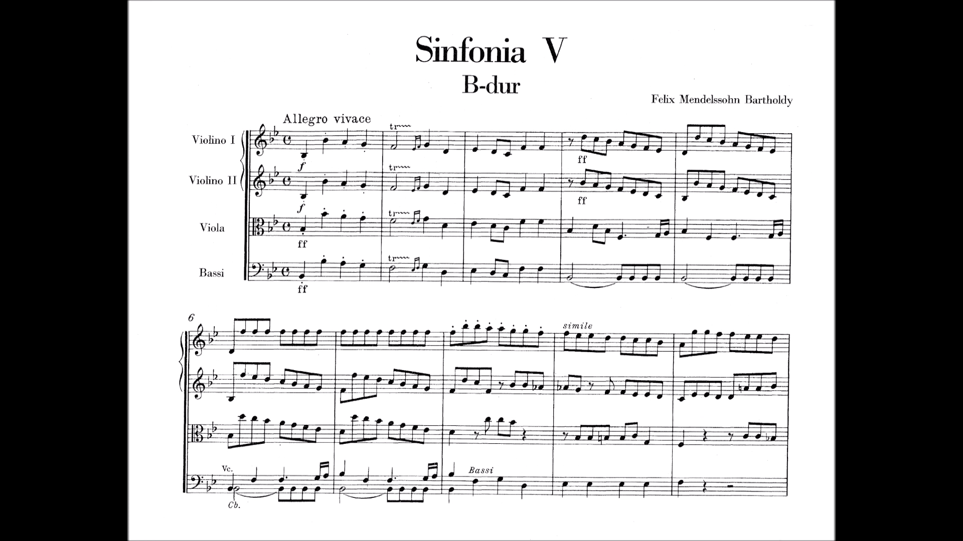 【总谱】 门德尔松 Felix Mendelssohn  降B大调第五弦乐交响曲 String Symphony No. 5 in B flat major哔哩哔哩bilibili