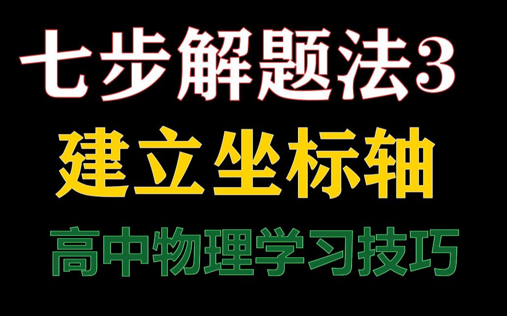 【高中物理】七步解题法3 建立坐标轴|【高考物理】高中物理解题技巧|高中物理学习方法,高中物理学习技巧|高中物理知识点大全|高中物理复习|学霸解题技...