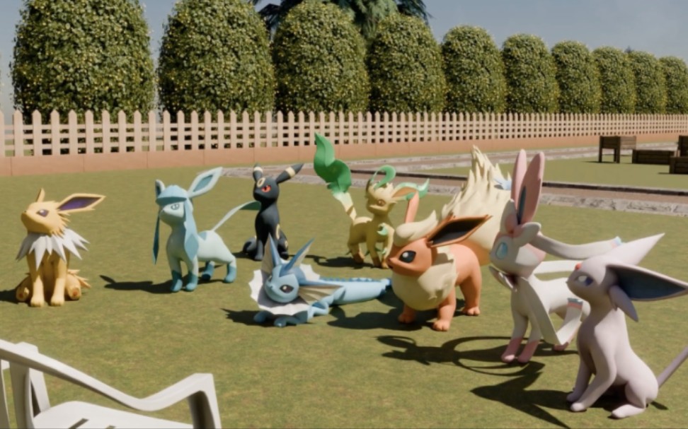 【pokemon宝可梦】【外国友人patafoin制作3d短片】伊布家族系列#9