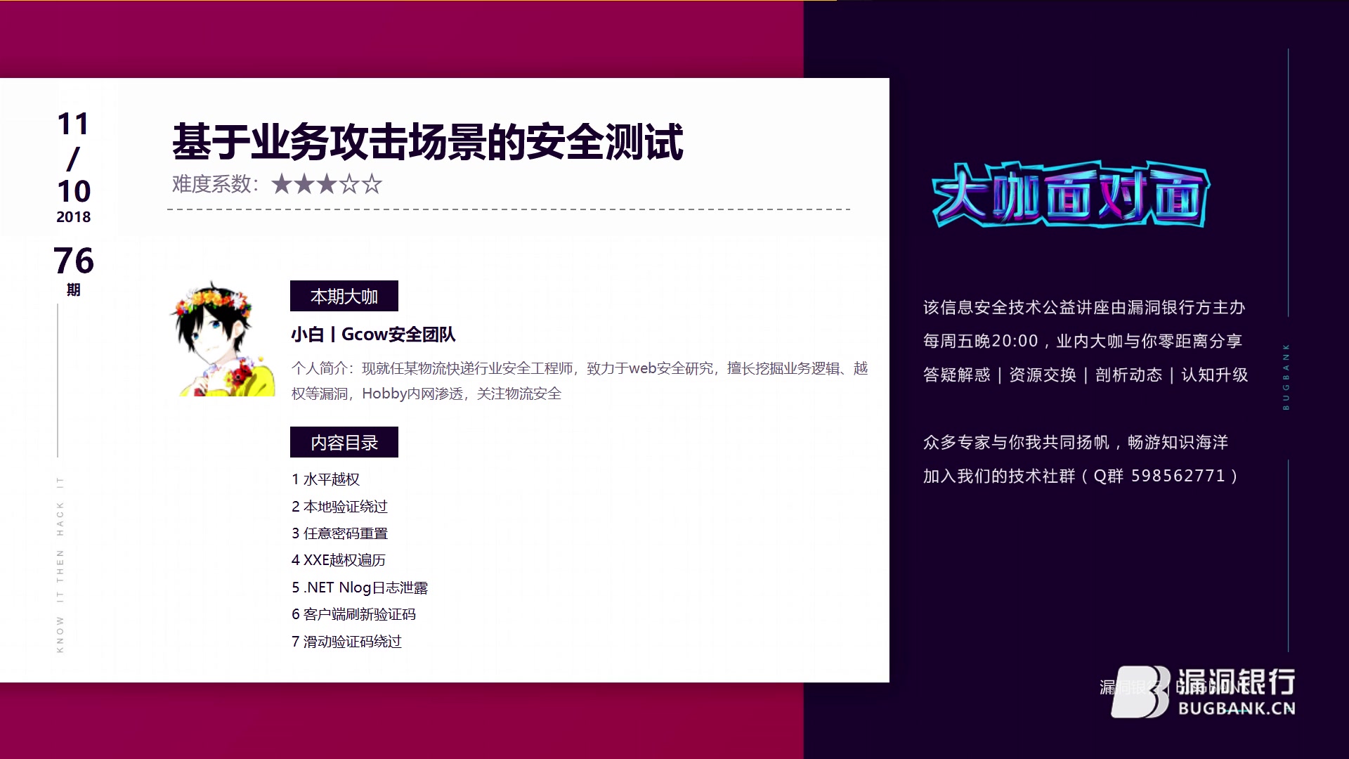 漏洞银行丨基于业务攻击场景的安全测试丨咖面76期哔哩哔哩bilibili