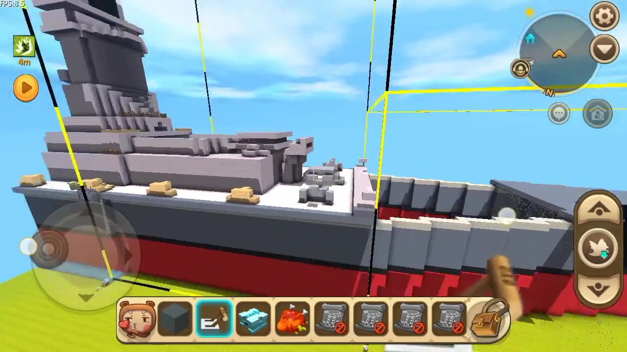 迷你世界秒建航空母舰好厉害的样子