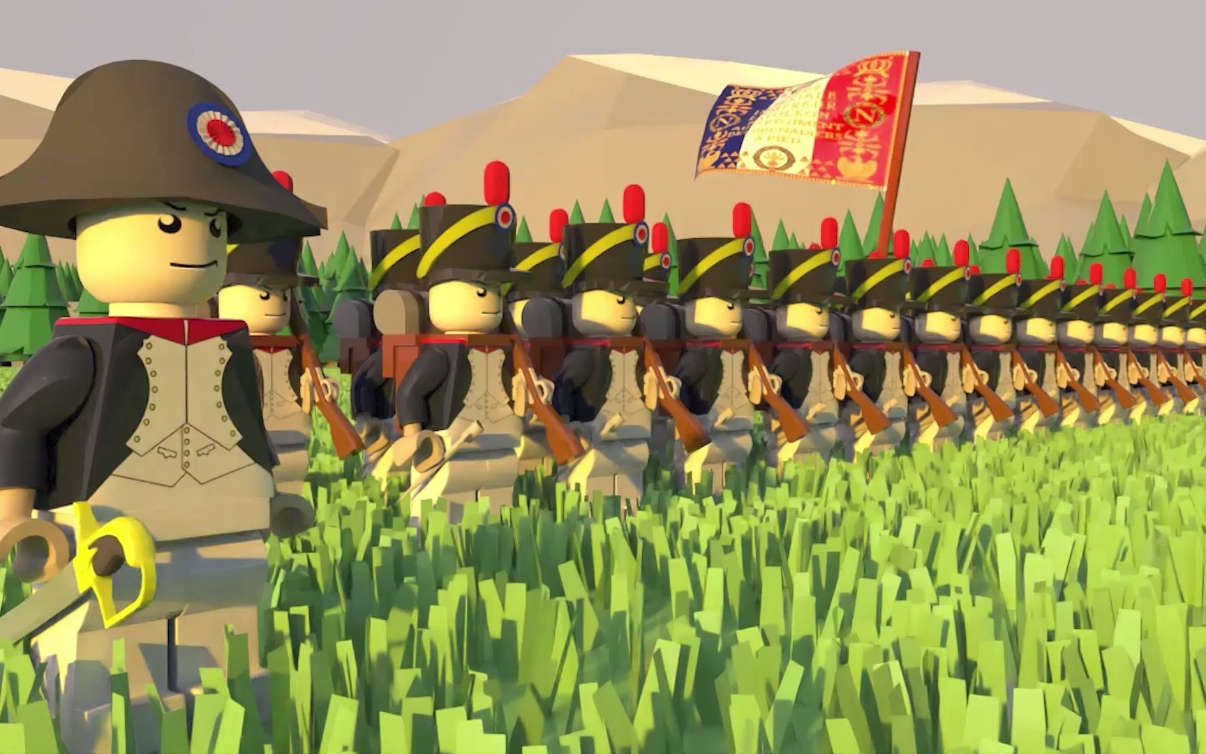 【乐高】拿破仑时代的法军线列步兵(3d渲染效果)_哔哩哔哩_bilibili