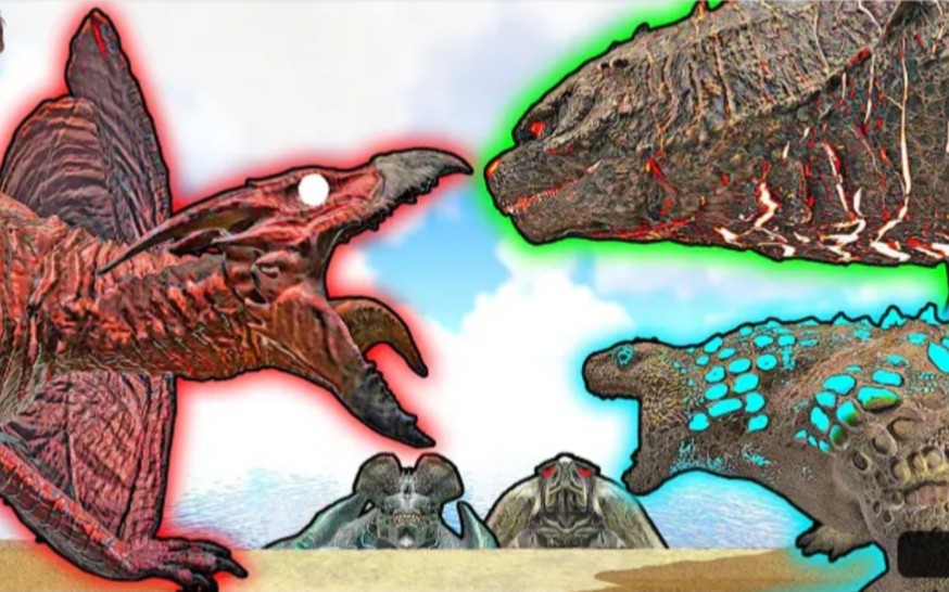 传奇拉顿vs传奇哥斯拉系列部分泰坦 初代哥斯拉 平成哥斯拉 棱背龟