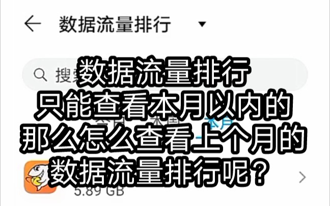 数据流量排行只能查看本月以内的,那么怎么查看上个月的数据流量排行呢?哔哩哔哩bilibili