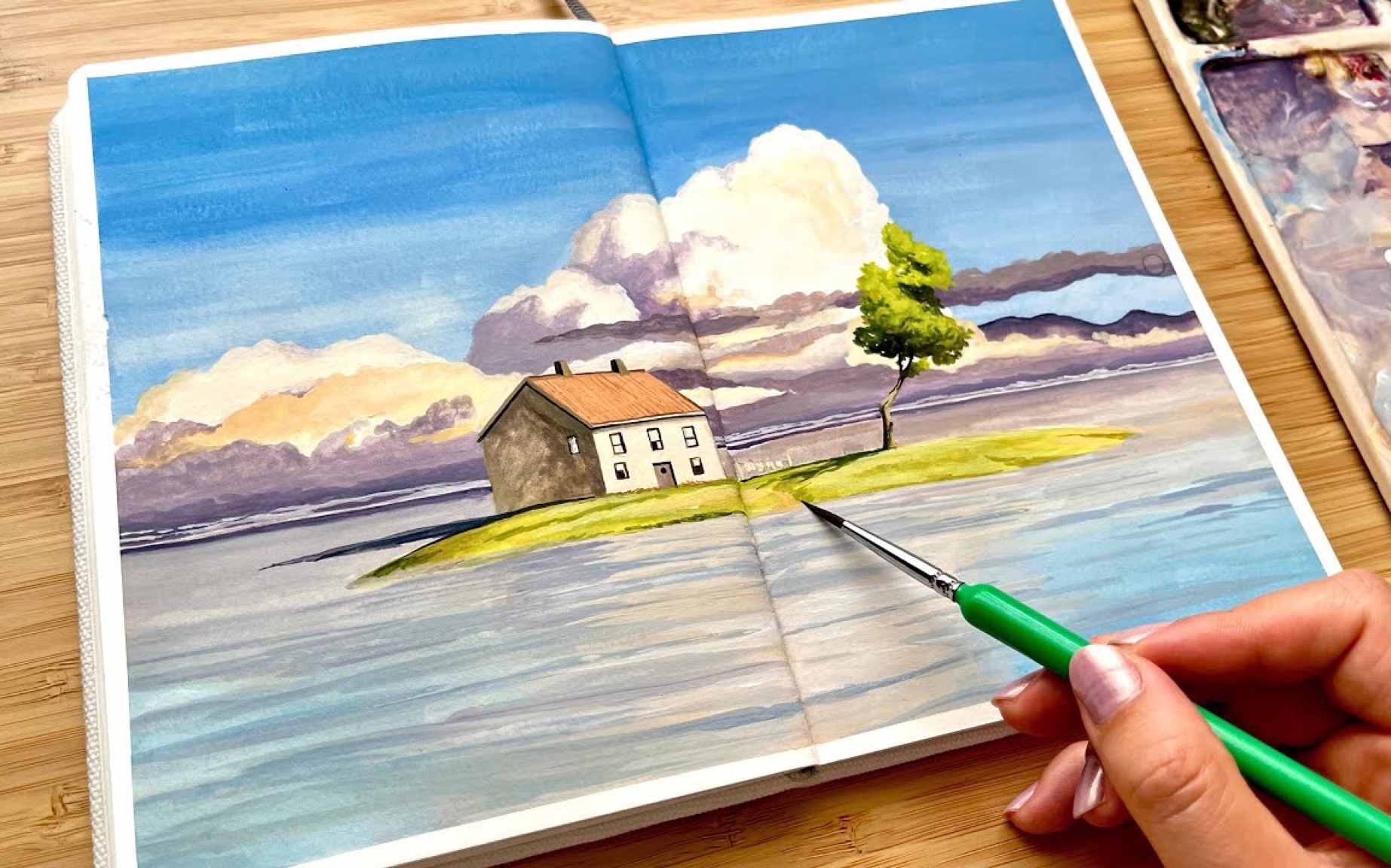 【tugce dumlupinar】简单的吉卜力工作室水粉画|千与千寻场景