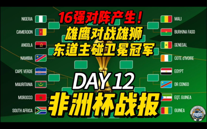 非洲杯战报day12:十六强全部落位 东道主科特迪瓦遭遇卫冕冠军