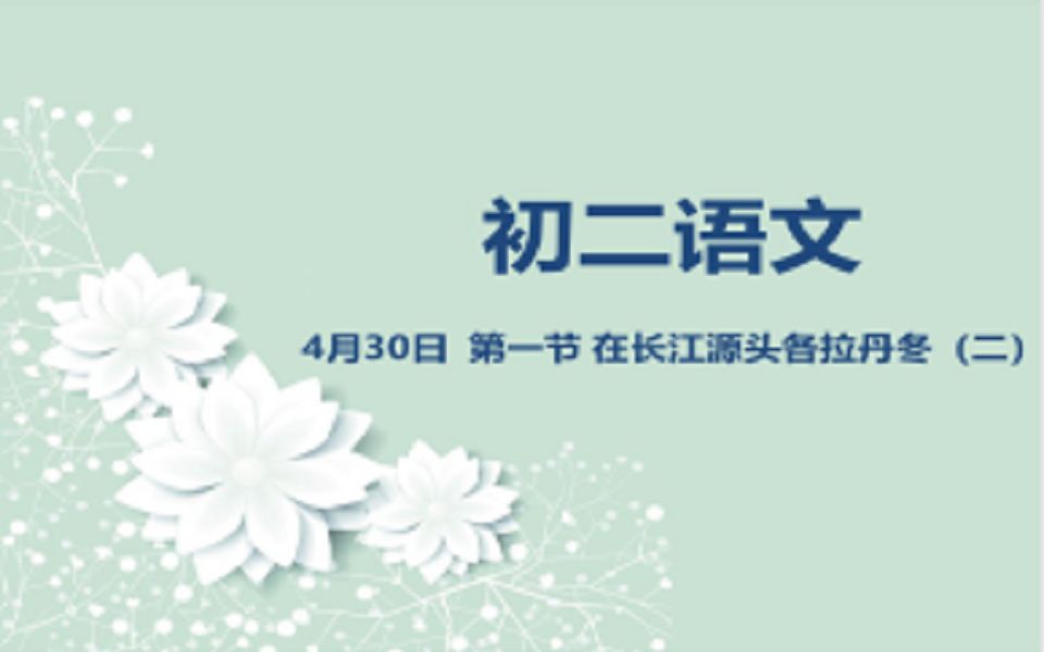 初二语文0430 第一节在长江源头各拉丹冬 (二)哔哩哔哩bilibili